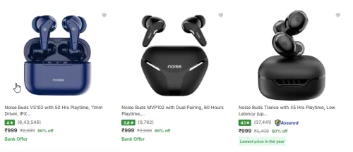 Image of Noise Buds Minimum 60% Discount