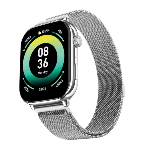 Image of Noise ColorFit Pulse 4 Max Smartwatch - Silver Link