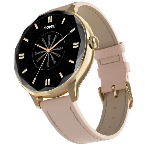 Image of Noise Diva Smartwatch with Diamond Cut dial, Glossy Metallic Finish, AMOLED Display, Mesh Metal and Leather Strap Option