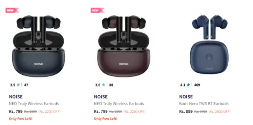 Image of Noise Earbuds at Minimum 70% Discount