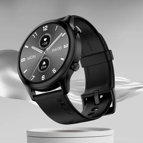 Image of Noise Evolve 3 1.43inch AMOLED Always-On Display with Bluetooth Calling, Metallic Design Smartwatch (Carbon Black Strap,
