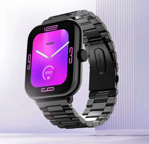 Image of Noise Icon 3 Plus with 2inch HD Display, Metal Dial, Functional Crown Smartwatch (Elite Black Strap, Regular)