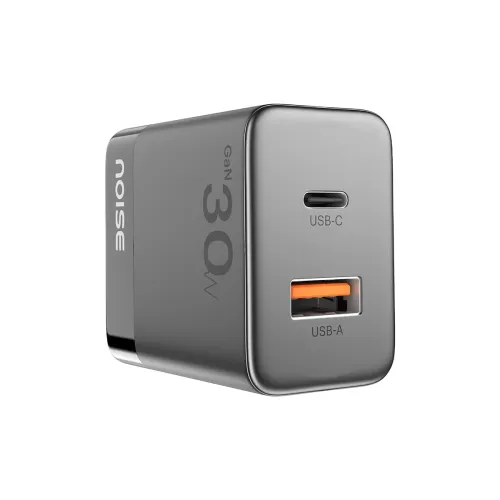 Image of Noise Power Series 30W Gan Charger: 2 Ports (1 USB-C Type, 1 USB-A), iPhone 0-50% In 30Mins, With Globally Compatible, S