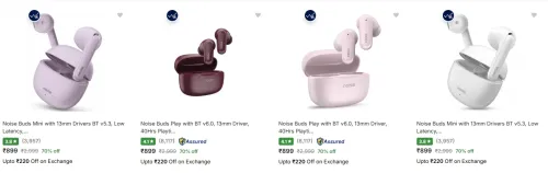 Image of Noise True Wireless Earbuds at minimum 70% Discount