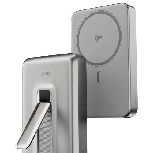 Image of Noise Qi2 Certified 10000mAh Magnetic Wireless Power Bank (Metallic Silver)