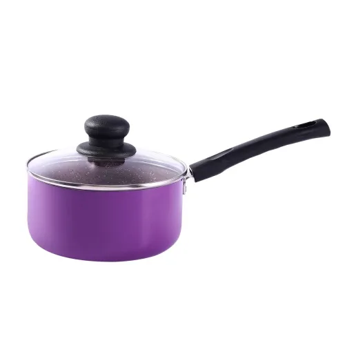 Image of Wonderchef Valencia Non-Stick Sauce Pan with Glass Lid | Cool Touch Bakelite Handle