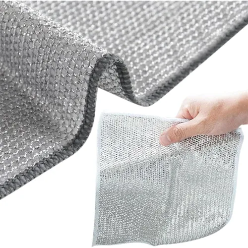 Image of Non-Scratch Wire Dishcloth, Multipurpose Dishwashing Rags for Wet and Dry, Easy Rinsing, Reusable Cleaning Cloth for Kit