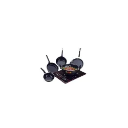 Nonstick Cast Iron Induction Cookware Set 5-Piece Black