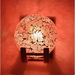 Nordic Wooden Base Turkish Glass Wall Lamps 