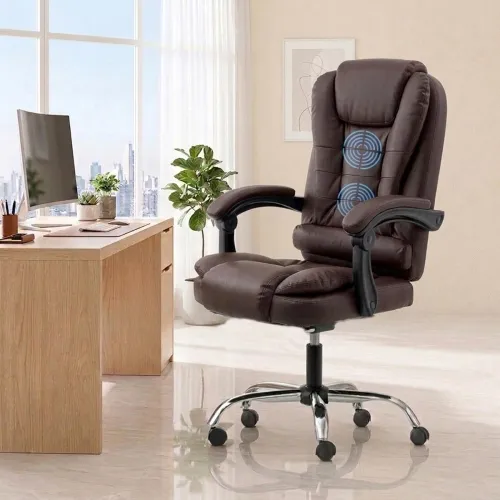 Image of NORMAN JR Italia Premium Leatherette Office Chair with 2 Point Back Massager