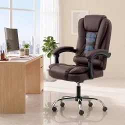 NORMAN JR Italia Premium Leatherette Office Chair with 2 Point Back Massager