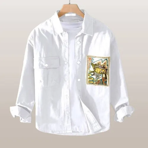 Image of Nortex  Men Regular Fit Printed Curved Collar Casual Shirt