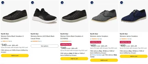 Image of North Star Women Sneaker at minimum 75% Discount