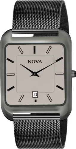 Image of NOVA  Grey Date Rectangle Thin Chain Watch Analog Watch