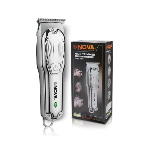 Image of NOVA NHT 1101 Trimmer 120 min Runtime 4 Length Settings (Silver),Men,Lithium Ion Battery