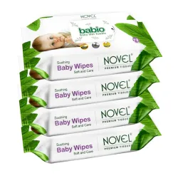 Novel Aloe Vera Baby Wipes 72 Wipes x Pack of 4 (288 Wipes) - Label