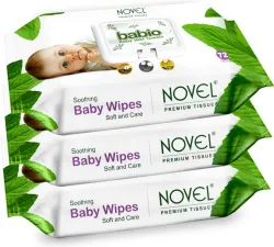 NOVEL Baby 72 Sheets| with Lid (216) (3 Wipes)