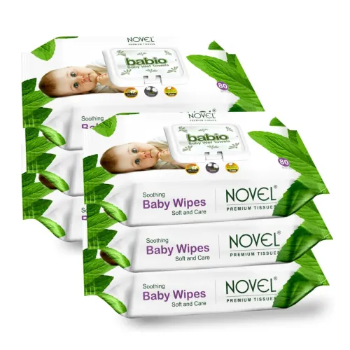 Image of NOVEL Baby Wet Wipes Pack With Lid (Pack of 6-80 Sheet)