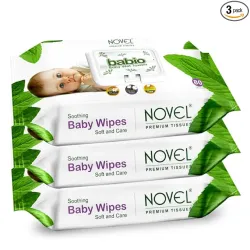 NOVEL Baby Wet Wipes (Pack of 3-80 sheet)