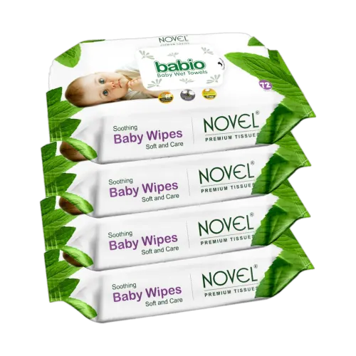 Image of NOVEL Baby Wipes, 72 Sheets Pack of 4