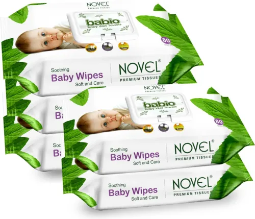 Image of NOVEL Baby Wipes 80 Sheets pack of 5