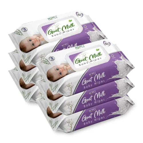 Image of Novel Goat Milk Baby Wipes 72's Sheet Pack Of 6