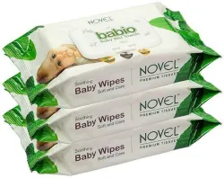 NOVEL Baby Wipes 80 Sheets pack of 3 /with Lid  (240 Wipes)