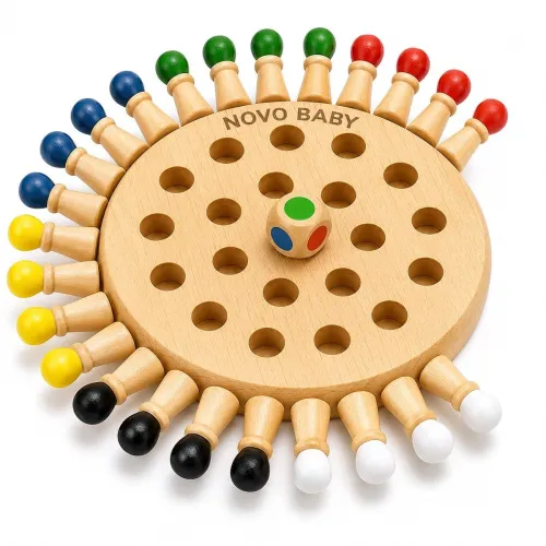 Image of Novo Baby Wooden Memory Chess for Kids 2–5 Years