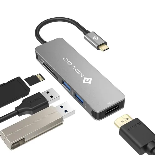 Image of NOVOO 5-in-1 USB-C Hub with 4K HDMI – Dark Grey