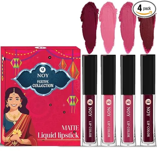 Image of Noy Festival Collection 4 Liquid Matte Lipstick Shades