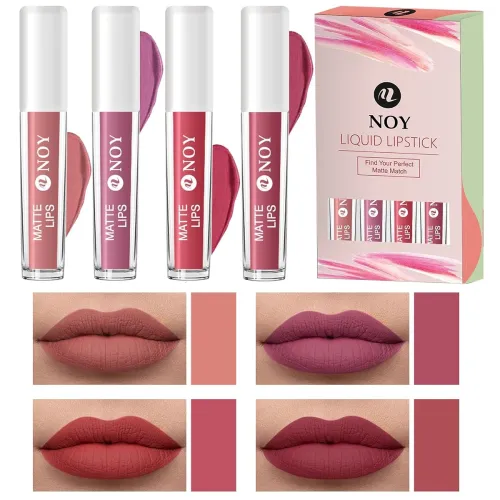 Image of NOY Salon Secrets Nude Matte Liquid Lipstick Set - 4 Shades