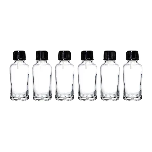 Image of nsb herbals 30 ml Clear/Transparent Round Empty Glass Bottle/Euro Dropper/Black