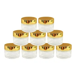 nsb herbals Round Empty Glass Cosmetic Cream Container/Jars with golden cap