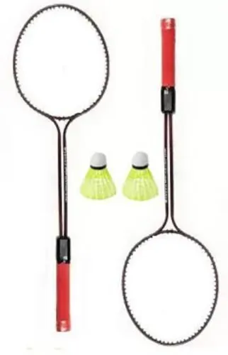 Image of NSP Double Shaft Florescent 2 Badminton Racket,2 Plastic Shuttles Kit Badminton