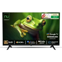 NU 139 cm (55 Inches) New 2025 Borderless Series 4K QLED Smart Google TV LED55QUGNX