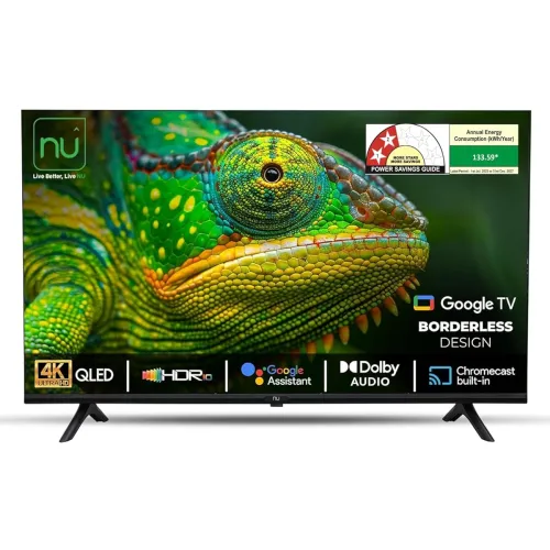 Image of NU 108 cm (43 Inches) New 2025 Borderless Series 4K QLED Smart Google TV 