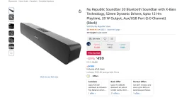 `Nu Republic 20w Soundbar  X-Bass Technology`