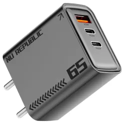 Nu Republic Cybotron 65W GO GaN Superfast Wall Charger, 65W