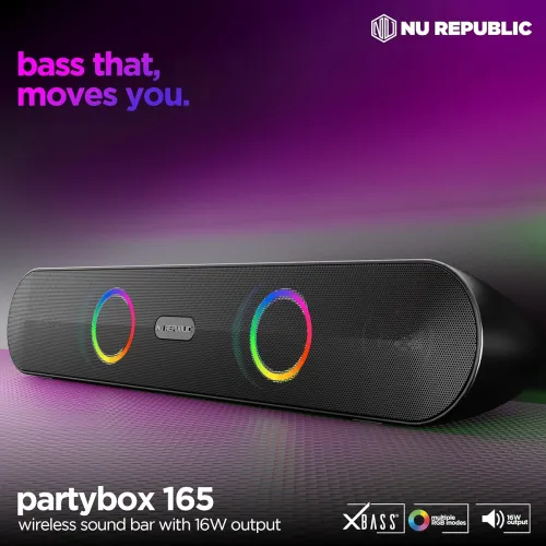Image of Nu Republic Partybox 165 with 10 Hrs Playtime, Dual 52mm Dynamic Driver
