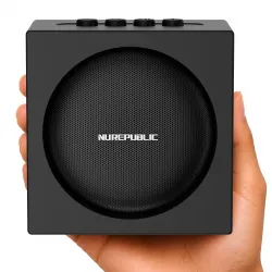 Nu Republic Replay Cube Wireless Bluetooth Speaker | 12W Portable Speaker with 52mm Dynamic Drivers | Wireless Connectivity v5.4 | Up to 8 Hours Playtime (Black)