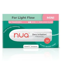 Nua EaseFit Tampons for Light Flow 16 Tampons Gynaecologically Tested