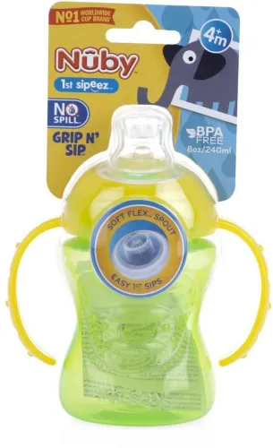 Image of NUBY Grip N Sip Trainer Spout Cup for your Child (Yellow) (Multicolor)