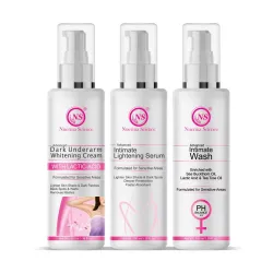 Nuerma Science Intimate Combo Skin lightening Serum,Underarm Whitening Cream & Intimate Wash Pack of 3