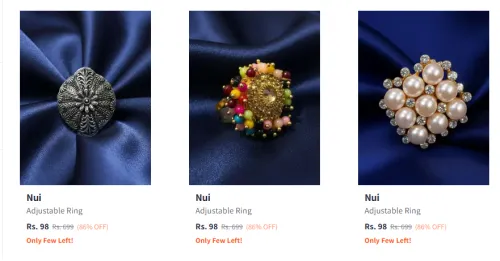 Image of Nui adjustable ring Starting @ ₹86