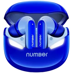 Number Super Buds GT S9 Gaming TWS, Ultra-Low Latency Gaming Earbuds with Monster Bass & LED Case, Quad Mic ENC, 70H Pla