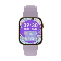 NUMBER Talkfit Pro 1.85inch HD Display BT Calling Metal Frame with Rotating Crown AOD Smartwatch, Purple