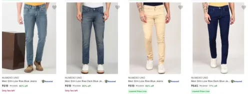 Image of NUMERO UNO Men's Jeans upto 80% discount 