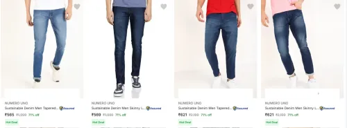 Image of Numero Uno Men's Jeans at minimum 70% Discount