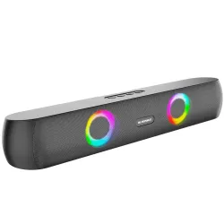 Nu Republic Party Box 160 Bluetooth Soundbar with X-Bass Technology, 52mm Dual Dynamic Drivers, 16W Output, Upto 10 Hrs Playtime, Multiple RGB LED Lights, USB Port, Bluetooth 5.3v (Black, 2....