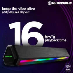 Nu Republic Party Box 240 Bluetooth Soundbar – 24W, RGB Lights